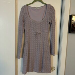 Hollister Lavender Long Sleeve Knit Dress